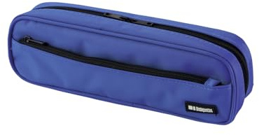 LIHITLAB Large Capacity Zipper Long Pencil Case For School Office College, Big Capacity Pencil Bag Holder Adults Teen Boys Girls, Travel Cosmetics Storage, Blue (A7552-108)