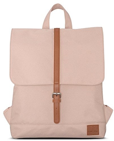 Johnny Urban Rucksack Damen - Mia - Schlanke Tasche mit Laptopfach - Aus Recyceltem PET - 7L - Wasserabweisend - Rosa Braun