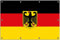 Wallario Outdoor-Poster für Garten oder Balkon Deutsche Flagge mit Wappen, Motivbanner Größe: ca. 80 x 120 cm, Outdoor-Bild