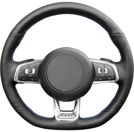 MEWANT Lenkradbezug Für Golf GTI 7, GTD 7, GTE 7, R 7, Polo, Polo GTI - Handstiche Lenkradhülle