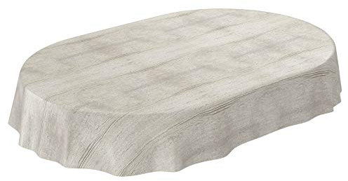 ANRO Tischdecke Braun Holzlook – Oval – Wachstuch ohne Saum – Abwaschbar, für Esstisch & Garten 200 x 140 cm (Oval)