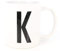 Deqosy PICSonPAPER Buchstaben-Tasse K Tasse mit Buchstaben, Alphabet als Kaffeetasse Buchstabentasse (Buchstabe K)