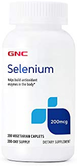 GNC Selenium 200mcg Supplement, 200 Vegetarian Tablets