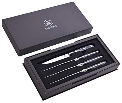 LAGUIOLE - Laguiole 4268473 Set mit 4 Steakmessern (22 cm) mit Edelstahlklinge und Harzgriff