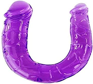 DILDO DOBLE EN GELATINA FLEXIBLE LILA