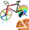 Toskope Roulette à Pizza Vélo, Couteau à Pizza Antiadhésif de Vélo avec Support, Lames Super Tranchantes, Convient pour Couper la Pizza