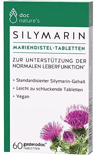 doc natures Silymarin Mariendistel Tabletten 60 Stück - Unterstützung der normalen Leberfunktion - VEGAN - leicht zu schluckende Mini Tabletten - lactosefrei - ohne Gentechnik