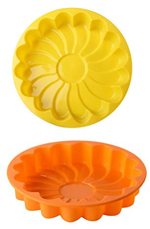 HEMOTON 2 Pezzi tortiera in Silicone tortiera Antiaderente Vassoio per Torta crostata di Quiche (Colori Misti)