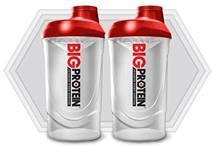 Rock and Baby 2 x Batidora Manual 600 ml para Batidos, Bebidas - Shaker Proteínas para Deportistas - Botella con Tamiz - Sin BPA - Botella Gimnasio, Deporte