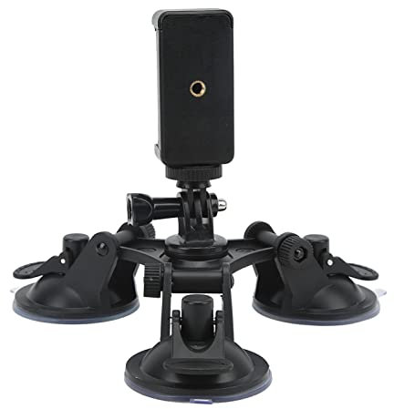 Soporte de Ventosa Triple para Automóvil, Soporte de Ventosa para Cámara de Copa Triple para Parabrisas de Automóvil Soporte de Ventosa para Automóvil Soporte de Ventosa para Trípode, para Cámaras de