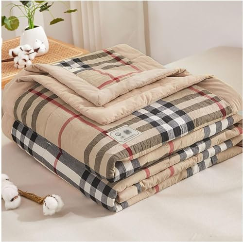 TAIYANYU Sommer Bettdecke 100% Baumwolle Hypoallergener Sommer Quilt Dünne, Atmungsaktive, Weich und Hautfreundlich, Premium Sommerdecke Plaid, Mehrere Farben und Größen,A,150x200cm