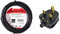 Merriway BH01494 3-Core Round Black Flexible Cable 2183Y 0.5 mm - 5 Metre Cut Length and Faithfull FPPPLUG13R Black Plastic Plug 230V 13A