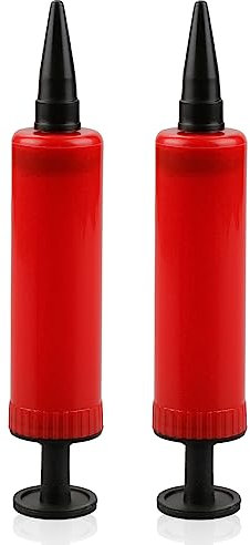 2Pcs Balloon Pump, GLADFRESIT Manual Balloon Inflator Double Action Hand Pump for Yoga Ball Birthday Baby Shower Wedding Party Decoration (Red)