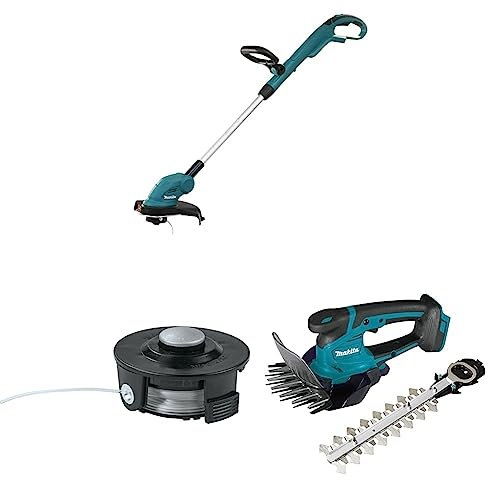 Makita DUR181Z Akku-Rasentrimmer (18 V, ohne Akku, ohne Ladegerät) DUR181Z & 1-Fadenkopf Tap&Go 1,6mm 195858-1 Silber & Akku-Grasschere (18,0 V, ohne Akku, ohne Ladegerät) DUM604ZX, Blau