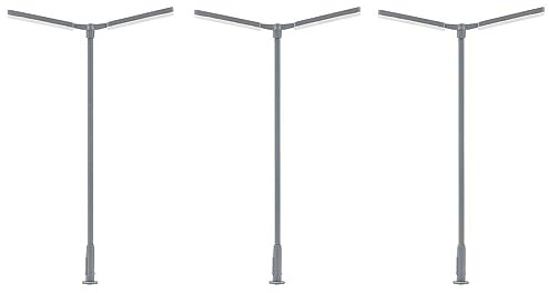 FALLER 180122 - LED-Kreuzmastleuchte, zweiarmig, kaltweiß, 3 Stück - Spurweite H0