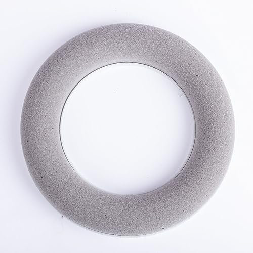 artplants.de Steckschaum Ring AMEB für Kunstblumen, mit Kunststoffunterlage, grau, Ø 25 cm - Steckschaum Kranz