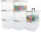 Citylife 8er-Set 5L Aufbewahrungsbox mit Deckel und Verschlussclips, Handgriff, Stapelbar, Transparent box, für Wohnzimmer, Schlafzimmer, Garage 21,4 * 14,5 * 15.5cm