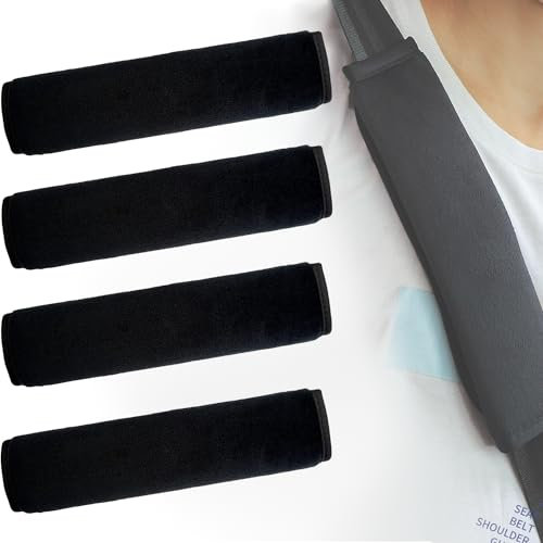 2 Paires Housse D'épaule de Voiture, Rembourrage de Ceinture de Sécurité, Protection D'épaule de Voiture, Confortable Ceinture de Sécurité Pad, Protège Ceintures, pour Enfants Adultes (Noir)
