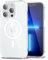 oakxco for iPhone 13 Pro Max Case Clear Magnetic Compatible with Magsafe, Thin Slim Transparent Non Yellowing, Hybrid Soft Silicone Bumper & Hard Plastic Protective Cover for Women, Clear
