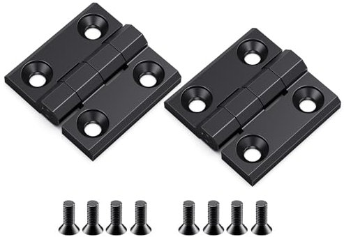 YTKNUT Cerniera a testa cilindrica in lega di zinco per porta dell'armadio, nera, 4 cm x 4 cm, set da 2