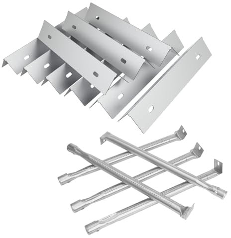 BBQration Grillteile für Napoleon Rogue 625 Rogue XT 625 Prestige 665 P665RSIBNSS, RXT625SIBNSS-1-A, RXT625SIBPK-1, 9er-Pack Heizplatte & 5er-Pack Brenner-Ersatzteile für Napoleon Grillzubehör