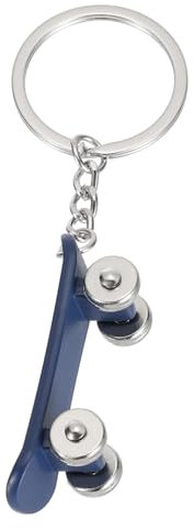 PATIKIL Mini Skateboard Schlüsselanhänger Blau, Metall Sport Schlüsselanhänger mit Skateboard Zubehör für Herren Damen Rucksack Taschen Auto Motorrad Fahrrad Dekoration Geschenke