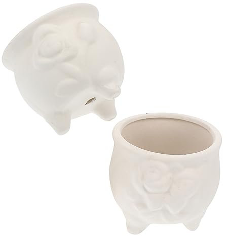 Gogogmee 2stücke Keramiktöpfe Für Junge Mädchen Bemalbare Blumentöpfe Kreatives Bastelspielzeug Für Kindergarten Und -projekte Sicheres Material Fördert Kreativität Und Lernen