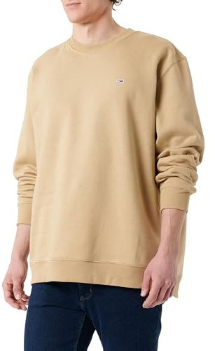 Tommy Jeans Herren TJM Reg Flag Crew Dm0dm20741 Pullover-Sweatshirt, Beige (Relic Tan), M EU