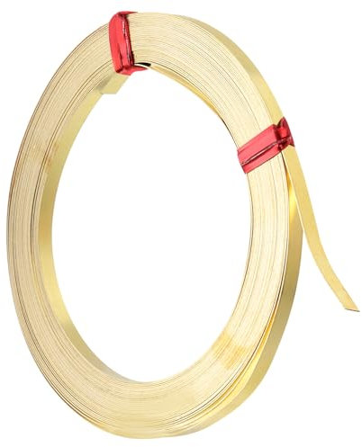PATIKIL 19.7 Piedi Ottone Quadrato Filo 3 mm Largo Pieghevole Ottone Perline Filo 30 Calibro Piatto Lunetta Filo per Gioielli Creazione Fai da Te Scultura Artigianato