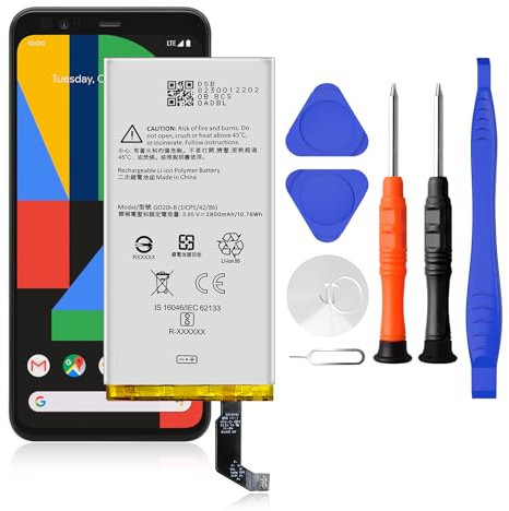 Pixel 4 Battery Replacement Kits (New Upgraded) Compatible with Google Pixel 4 All Models with Adhesive, Installation Manual and Repair Tool Kits (Not Pixel 4A)