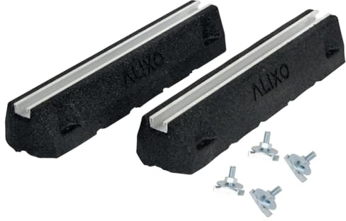 Alixo Fuß-Vibrationssockel, recyceltes Gummi, vielseitig einsetzbar für Außeneinheiten, Rohre und Kabel auf Flachdächern, stabil und sicher verankert (600x135x100mm Set)