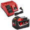 8.0 Ah 18V Ersatzakku für Milwaukee M18 Akku Pack + M18 Ladegerät Kompatibel mit Milwaukee M18 Lithium Akku 48-11-1890,48-11-1850, 48-11-1828, 48-11-1820,48-11-1815 Schnurlose Werkzeuge