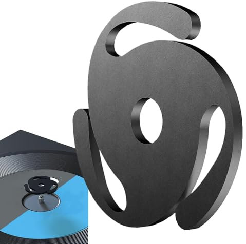 JINGLING Adattatore per registrazione da 45 giri, adattatore per registrazione in alluminio solido | Foglio di conversione in alluminio solido da 45 giri - Inserti adattatori per mandrino di