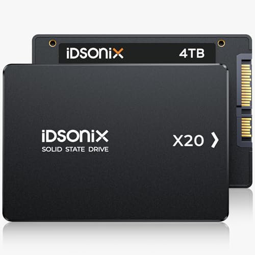 iDsonix SATA SSD 4TB 2,5 Zoll SSD Festplatte Intern, 560MB/s Lesen, 500MB/s Schreiben, mit 3D NAND Flash & Datenschutz, Ideal für Laptop, Desktop(PC), X20