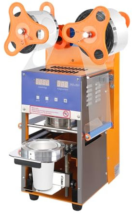 400W Automatic Electric Cup Sealer Commercial Full Cup Sealing Machine, for sealing cups made of PP, PET, or PE. It is suitable for use in milk tea stores, coffee shops, restaurants, and other commerc