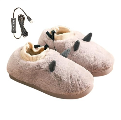 Chaussons chauffants rechargeables, chauffe-pieds rechargeables, chauffe-pieds, bottes chauffantes électriques - Chauffe-pieds USB en peluche, chaussons moelleux pour la maison, les voyages, le