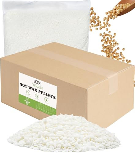 BOYUJK Cera di Soia per Candele 5KG, Premium Natural Cera per Candele, 100% Cera per Candele Fai da Te per La Produzione di Candele da Agricoltura Biologica