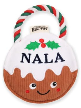 History & Heraldry Personalised Christmas Pudding Dog Toy (Nala)