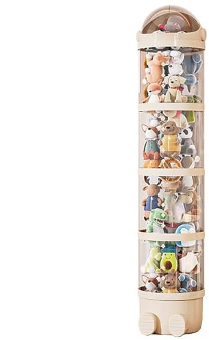 Stuffed Animal Storage Tube - Stuffed Animal Organizer, Transparent Doll Storage Tube, Vertical Toy Storage Tube for Stuffed Animals, Stackable Soft Toy Organizer, 3/4 Layers