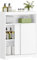 Hzuaneri Badezimmerschrank, Nischenschrank, Platzsparende Badschrank mit Toilettenpapierhalter und Haken, Schiebetür, Verstellbares Regal, für Das Badezimmer, 20 x 60 x 80 cm, Weiß BC62813X