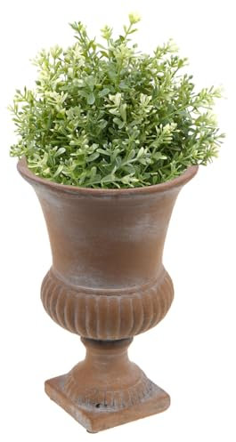 Dibor Vintage Style Flower Pots Terracotta Urn Footed Plant Pots Outdoor/Indoor Decorative Garden Planters Decking Patio Doorstep Porch Decorative Garden Pots (Medium)