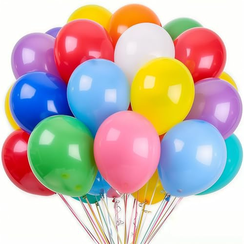 UDRKFOPK Luftballons Bunt, 60 Stück 12 Zoll Luftballons Geburtstag Latex Partyballons, Rote Blau und Grün Bunte Luftballons Helium Geeignet für Geburtstagsdeko, Party Deko, Babypartys und Hochzeite