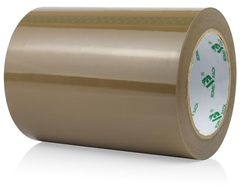 BOMEI PACK Paketklebeband Braun 150mm x 100m | Verpackungsmaterial für Pakete und Karton Packband für das Verpacken von Paketen, Kisten, Kartons, Versand