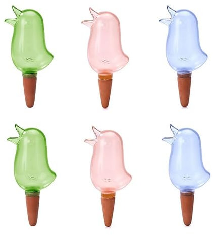 Mounteps Tonkegel 6er Set Wasserspender für Pflanzen Vogel-Design,Geschäftlich unterwegs, um Blumen zu säubern