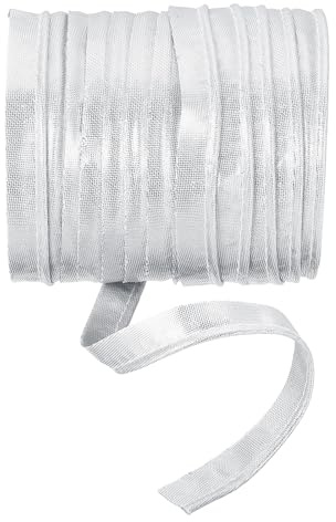 YELARXI Maxi-Schrägband, 4,5 m Paspelborte mit Kordel, Satin-Bindung, Lippenkordel zum Nähen von Kleidungsstücken, Gurtband, Trimmen, Basteln, Dekorieren – (Silber)