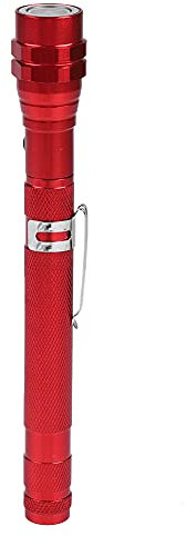 Gsycle Extendable Magnetic Flashlight, LED Multi Function Flexible Bendable Flashlight Work Lights Rotatable Torch with Magnetic End (Red)