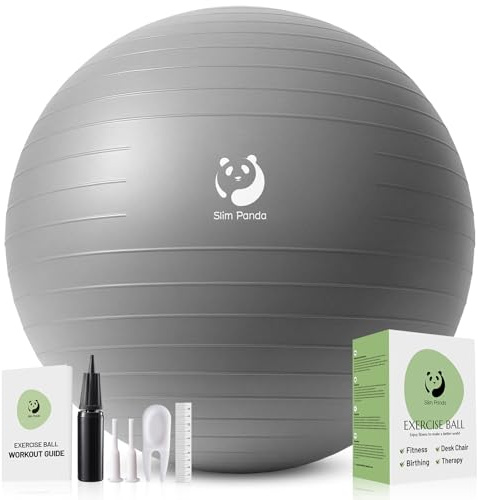 Slim Panda Gymnastikball, 55-85CM Explosionsgeschützt Pezziball Sitzball mit Pumpe, Trainingsball Fitnessball für Senioren Therapie,Schwangerschaft, Fitness, Balance Training