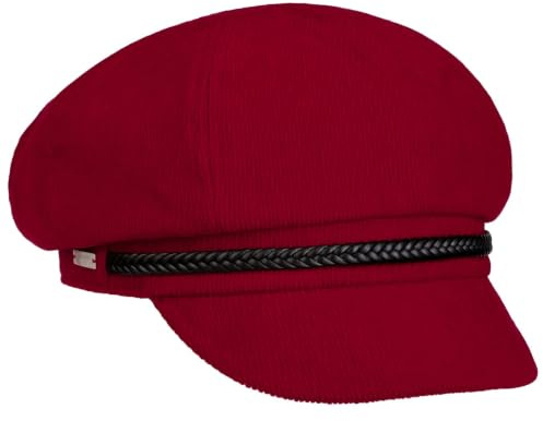 Seeberger Uni Fine Cord Ballonmütze Schirmmütze Schildmütze Newsboy Cap Damen - mit Schirm, Futter Herbst-Winter Winter