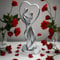 Personalised Silver Couple Figurine – Resin Romantic Heart Ornament – 31.5cm Gift for Wedding, Anniversary, Valentine’s Day – Elegant Home Décor for Couples
