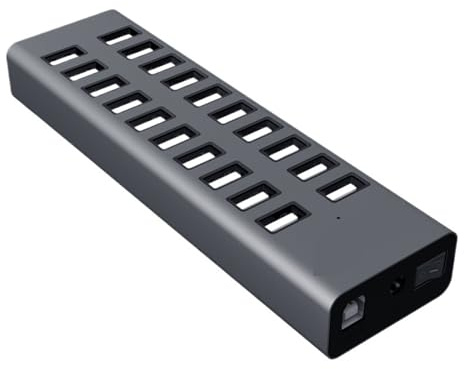 20 Port Multi USB 2.0 Hub High Speed Data Transfer Fast Charger Splitter External 12V7.5a Power Adapter For Phone Tablet Widely Applied